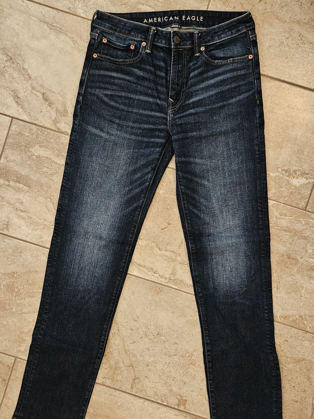 American Eagle Outfitters Men's Dark Blue Slim Jeans